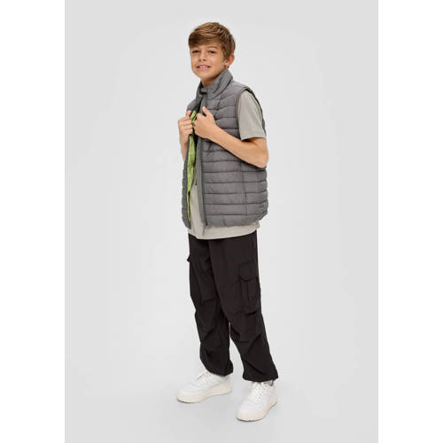 s.Oliver bodywarmer lichtgrijs Jongens Polyester Opstaande kraag Effen 134 140