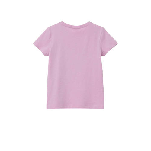 s.Oliver T-shirt met printopdruk roze Meisjes Katoen Ronde hals Printopdruk 92 98