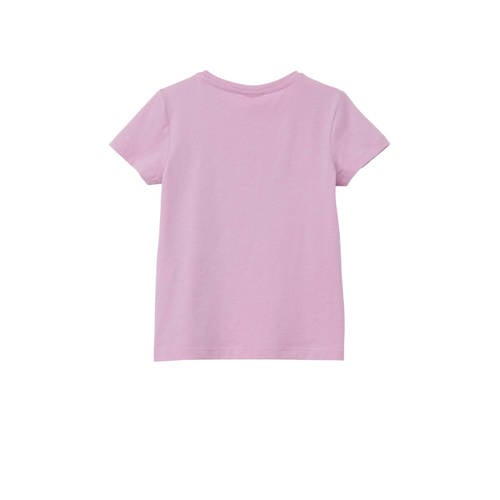 s.Oliver T-shirt met printopdruk roze Meisjes Katoen Ronde hals Printopdruk 92 98