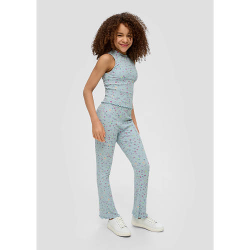 s.Oliver gebloemde legging lichtblauw Meisjes Katoen Bloemen 134 140