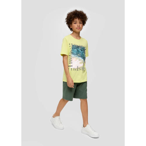 s.Oliver sweatshort donkergroen Effen 134 140 | Sweatshort van