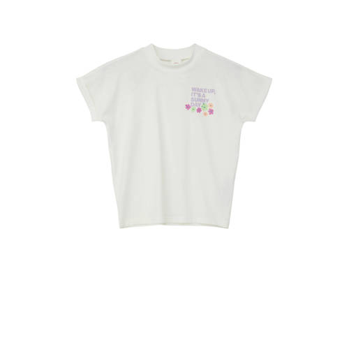 s.Oliver T-shirt met tekst wit Meisjes Katoen Ronde hals Tekst