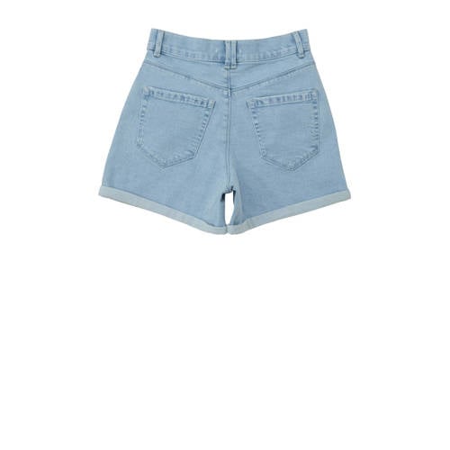 s.Oliver high waist denim short lichtblauw Meisjes Stretchdenim Effen 134
