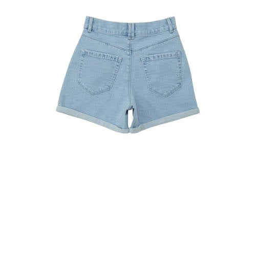 S.Oliver high waist denim short lichtblauw Meisjes Stretchdenim Effen 134