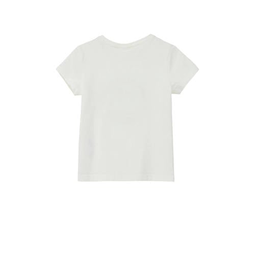 s.Oliver T-shirt met printopdruk wit Meisjes Katoen Ronde hals Printopdruk 92 98