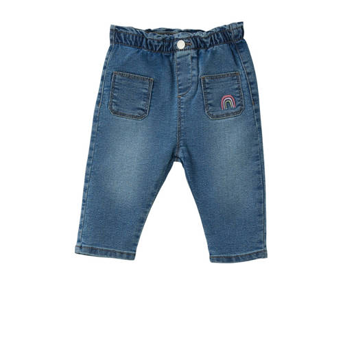 s.Oliver baby regular fit jeans blauw Meisjes Katoen Effen