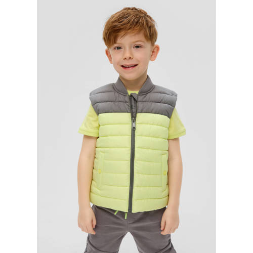 s.Oliver bodywarmer geel grijs Jongens Polyester Opstaande kraag Effen 92
