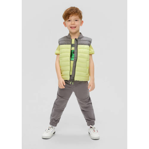 s.Oliver bodywarmer geel grijs Jongens Polyester Opstaande kraag Effen 92