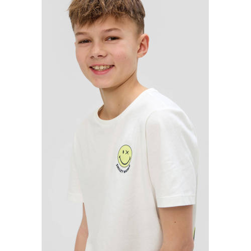 s.Oliver T-shirt met backprint wit Jongens Katoen Ronde hals Backprint 134 140