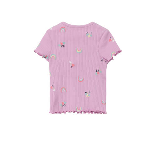 S.Oliver T-shirt met all over print roze Meisjes Katoen Ronde hals All over print 50 56