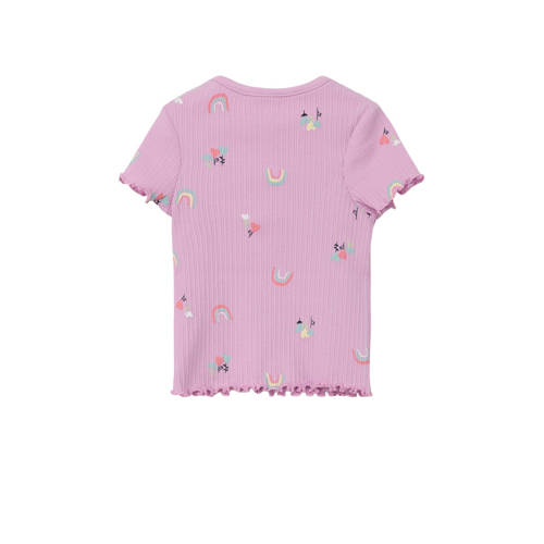 S.Oliver T-shirt met all over print roze Meisjes Katoen Ronde hals All over print 50