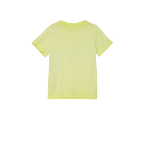 S.Oliver T-shirt met printopdruk geel Jongens Katoen Ronde hals Printopdruk 104 110