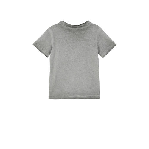 s.Oliver T-shirt met printopdruk lichtgrijs Jongens Katoen Ronde hals Printopdruk 92 98