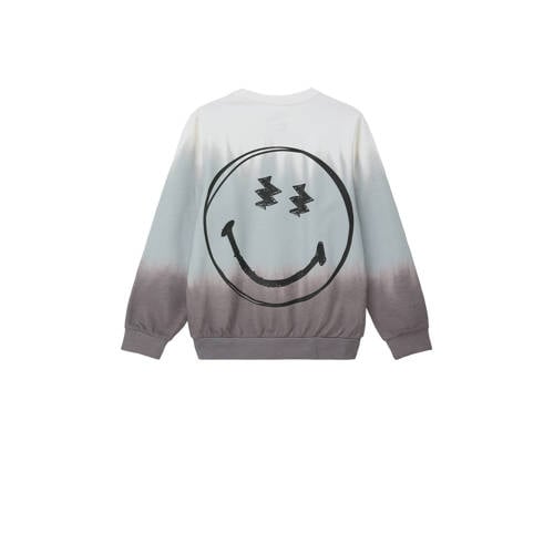 s.Oliver sweater met backprint grijs grijsblauw wit Multi Backprint 134 140