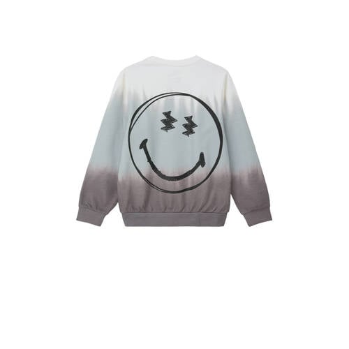 s.Oliver sweater met backprint grijs grijsblauw wit Multi Backprint 140