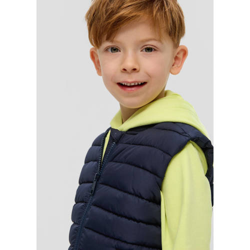 s.Oliver bodywarmer donkerblauw Jongens Polyester Opstaande kraag Effen 92