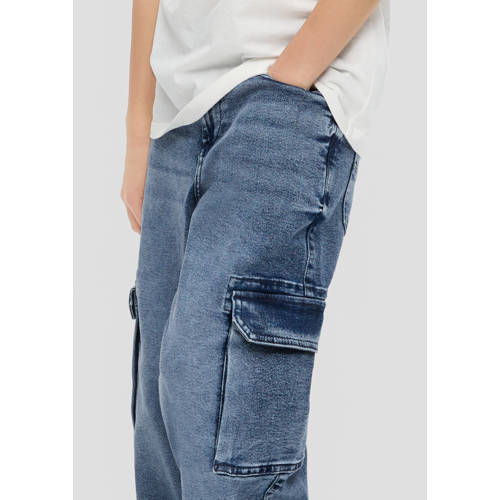 s.Oliver straight fit jeans blauw Jongens Stretchdenim Effen 134