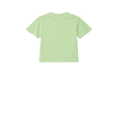 S.Oliver T-shirt met printopdruk groen Meisjes Katoen Ronde hals Printopdruk 104 110