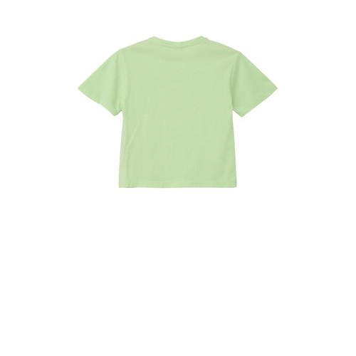 s.Oliver T-shirt met printopdruk groen Meisjes Katoen Ronde hals Printopdruk 92 98