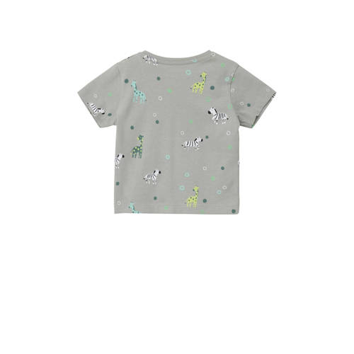 S.Oliver baby T-shirt met all over print lichtgrijs Jongens Katoen Ronde hals 50
