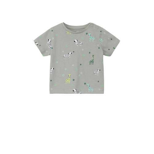 s.Oliver baby T-shirt met all over print lichtgrijs Jongens Katoen Ronde hals
