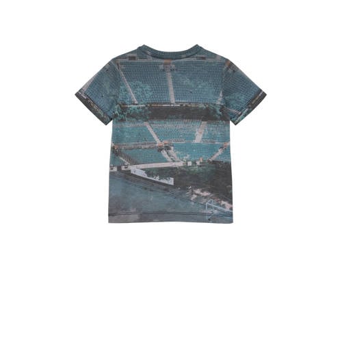 S.Oliver T-shirt met all over print grijsblauw Jongens Polyester Ronde hals 104 110