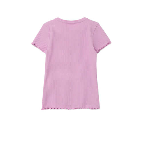 s.Oliver T-shirt roze Meisjes Stretchkatoen Ronde hals Effen 92 98