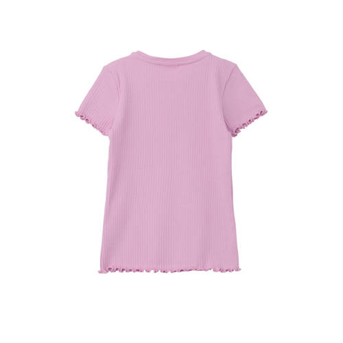 s.Oliver T-shirt roze Meisjes Stretchkatoen Ronde hals Effen 92 98