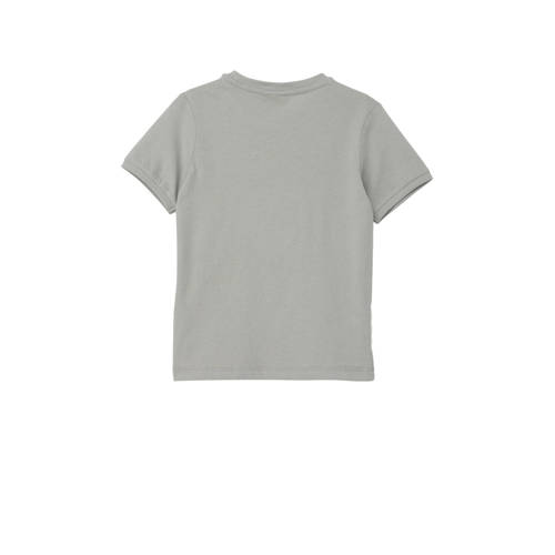 S.Oliver T-shirt met printopdruk lichtgrijs Jongens Katoen Ronde hals Printopdruk 104 110