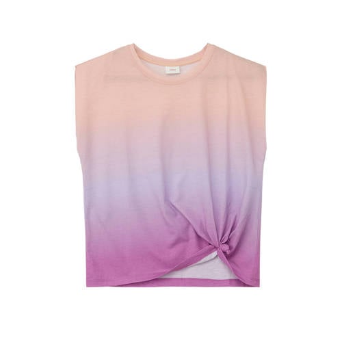 s.Oliver tie-dye crop top roze Meisjes Polyester Ronde hals Tie-dye
