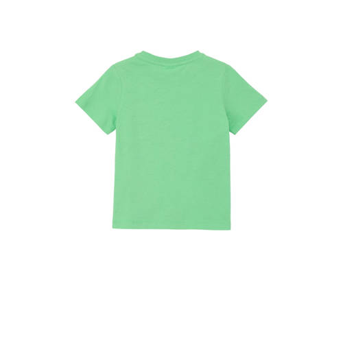 s.Oliver T-shirt met printopdruk lichtgroen Jongens Katoen Ronde hals Printopdruk 92 98