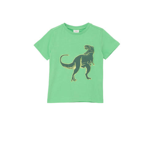 s.Oliver T-shirt met printopdruk lichtgroen Jongens Katoen Ronde hals Printopdruk