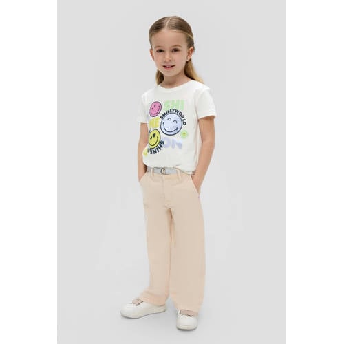 s.Oliver T-shirt met printopdruk wit Meisjes Katoen Ronde hals Printopdruk 92 98