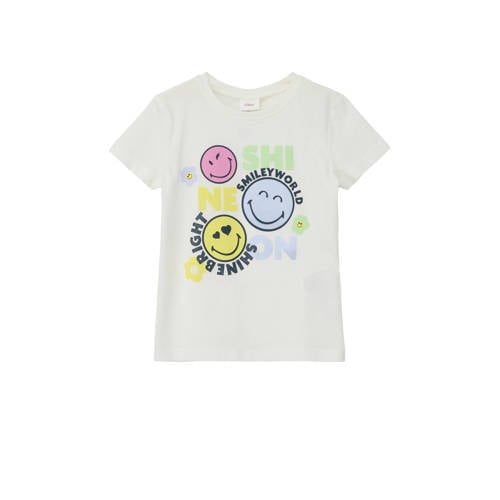 s.Oliver T-shirt met printopdruk wit Meisjes Katoen Ronde hals Printopdruk