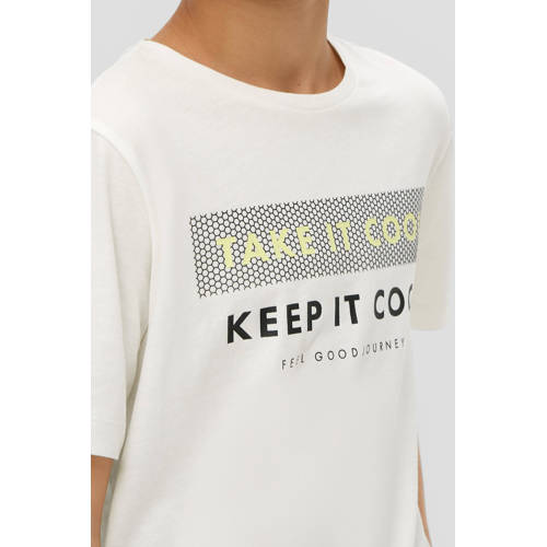 s.Oliver T-shirt met printopdruk wit Jongens Katoen Ronde hals Printopdruk 134 140