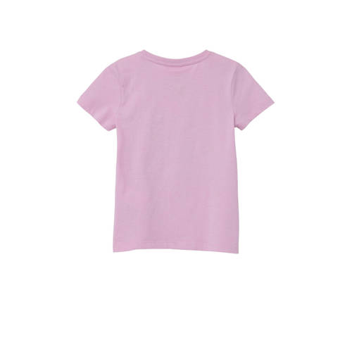 S.Oliver T-shirt met printopdruk roze Meisjes Katoen Ronde hals Printopdruk 104 110