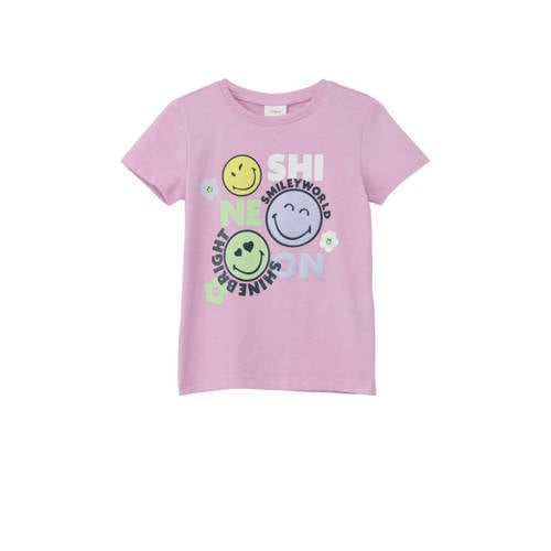 s.Oliver T-shirt met printopdruk roze Meisjes Katoen Ronde hals Printopdruk - 104/110