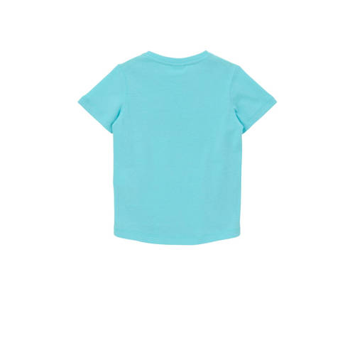 s.Oliver T-shirt met printopdruk turquoise Blauw Jongens Katoen Ronde hals 92 98