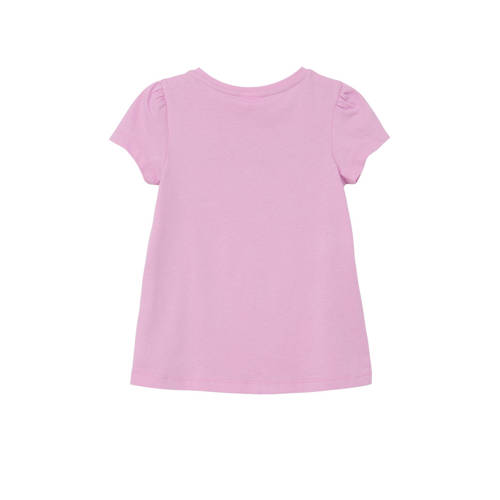 s.Oliver T-shirt met printopdruk roze Meisjes Katoen Ronde hals Printopdruk 128 134