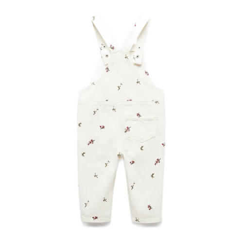 Mango Kids tuinbroek met all over print wit Meisjes Katoen Vierkante hals 104