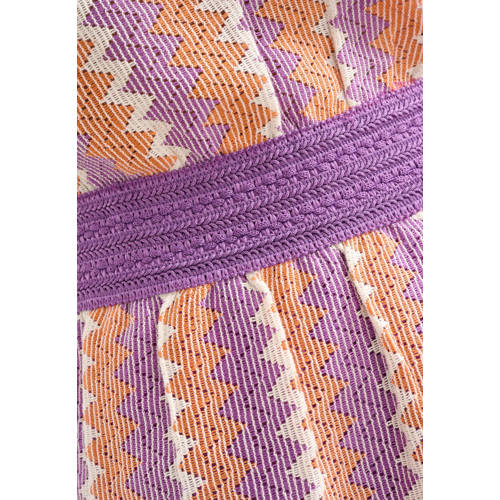 Shoeby crochet jurk met all over print lila oranje offwhite Paars Meisjes Katoen Ronde hals 122 128