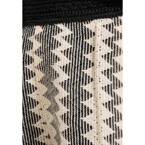 Shoeby regular fit crochet casual short met all over print zwart offwhite Korte broek Meisjes Katoen 134 140