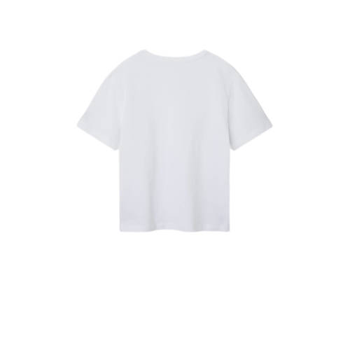 name it KIDS T-shirt NKMBRODY met tekst wit Jongens Biologisch katoen Ronde hals 116