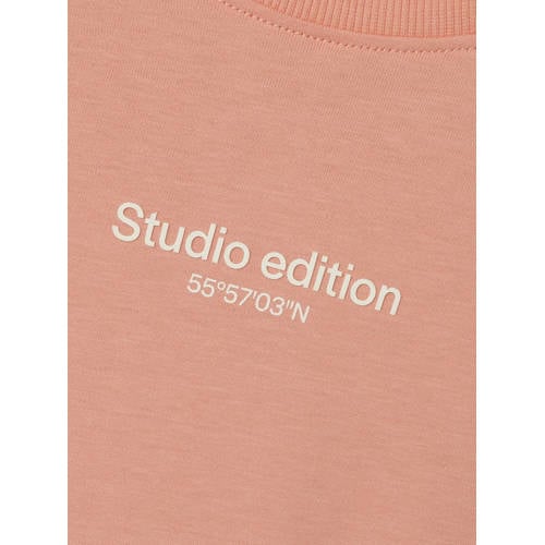 name it KIDS T-shirt NKMBRODY met tekst zachtoranje Jongens Katoen Ronde hals 116