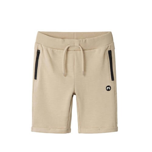 NAME IT KIDS sweatshort NKMVIMO beige Korte broek Grijs Jongens Katoen - maat 128 afbeelding