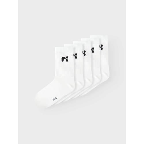 Name it KIDS sokken NKNLARIS set van 5 wit Katoen Printopdruk 37 39