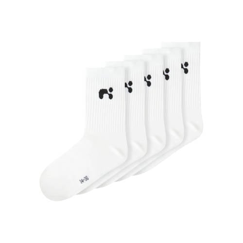 NAME IT KIDS sokken NKNLARIS - set van 5 wit Jongens/Meisjes Katoen Printopdruk - 34/36