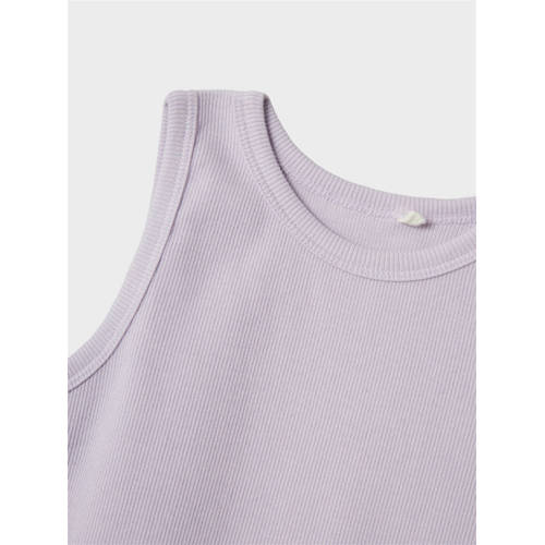 name it KIDS top NKFNAKAL SL CROP TOP NOOS lila Paars Meisjes Katoen Ronde hals 146 152