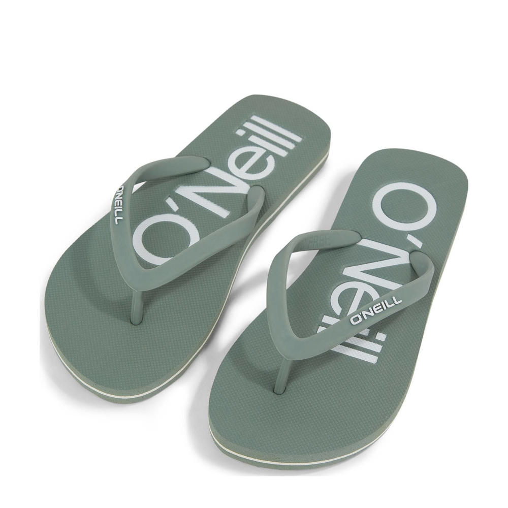 Grijsgroene meisjes O'Neill Profile Logo teenslippers van 100% polyethylene 