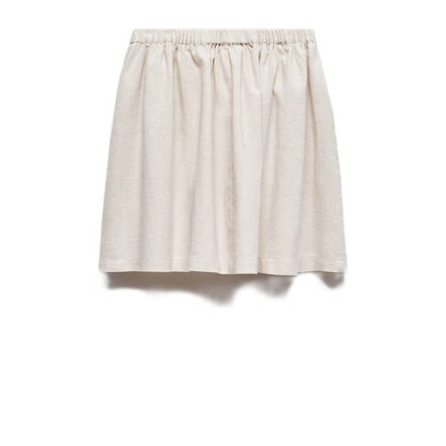 Mango Kids rok met linnen beige Effen 116 | Rok van